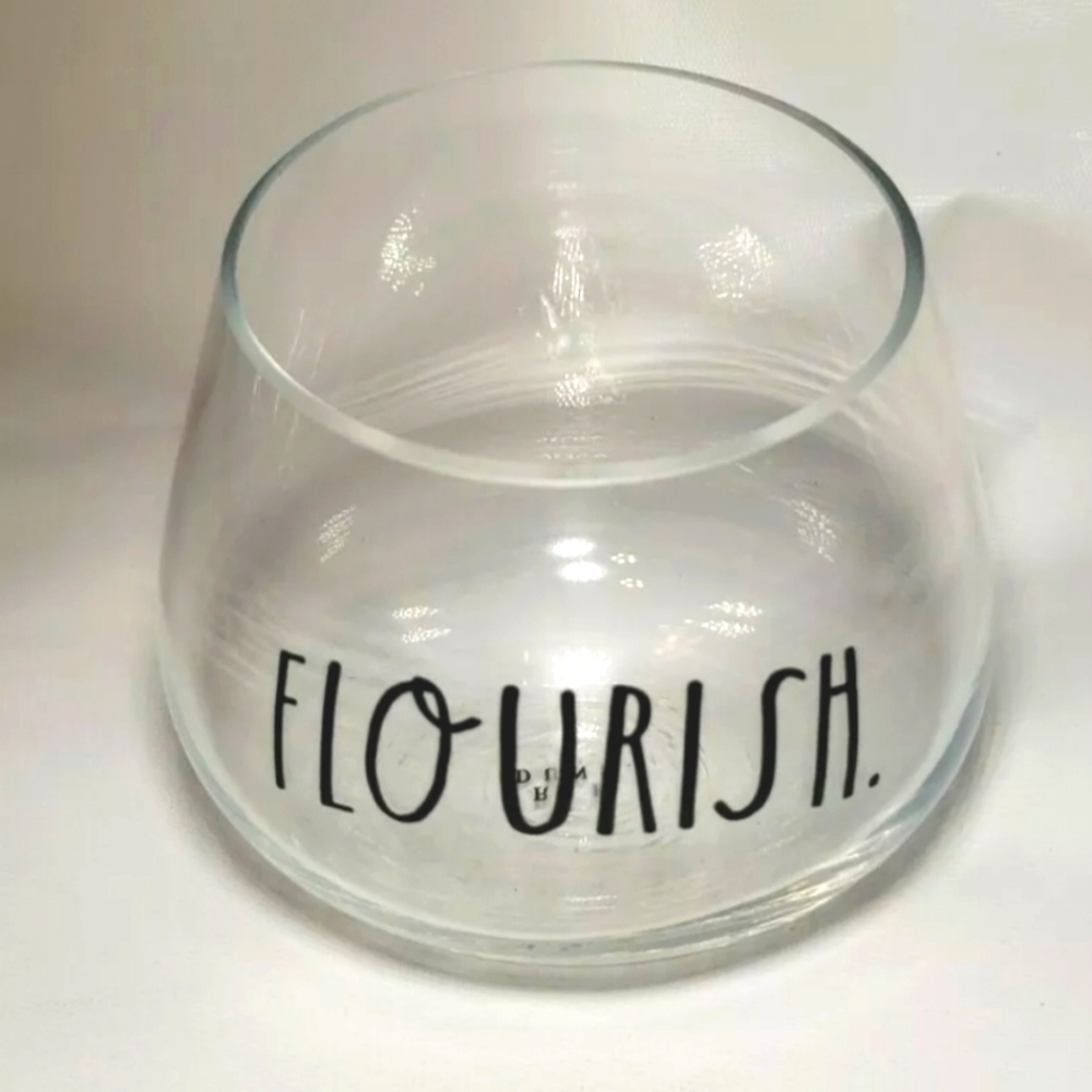 Rae Dunn Flourish Glass Plant Terrarium Vase Bowl NEW